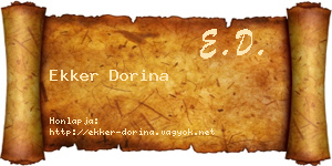 Ekker Dorina névjegykártya
